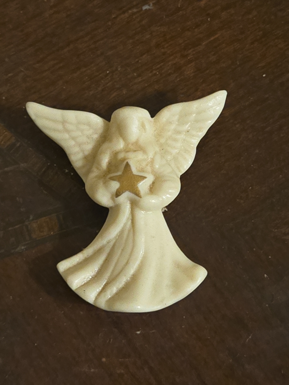 Lennix Ivory Angel Pinback Brooch Ornament Holding Star